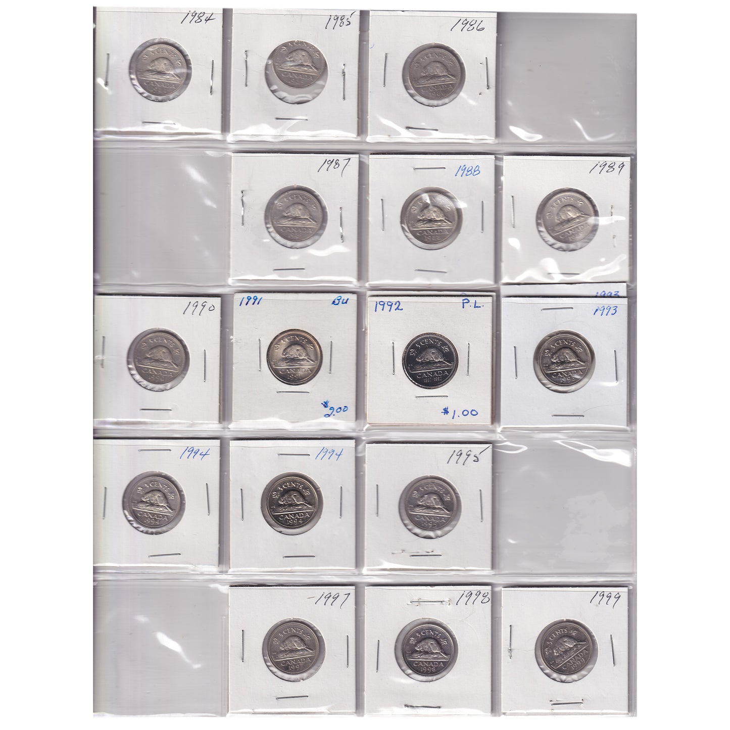 Estate Lot of 187x 1894-2012 Canada 1-cent & 5-cents in Canada Coin Album