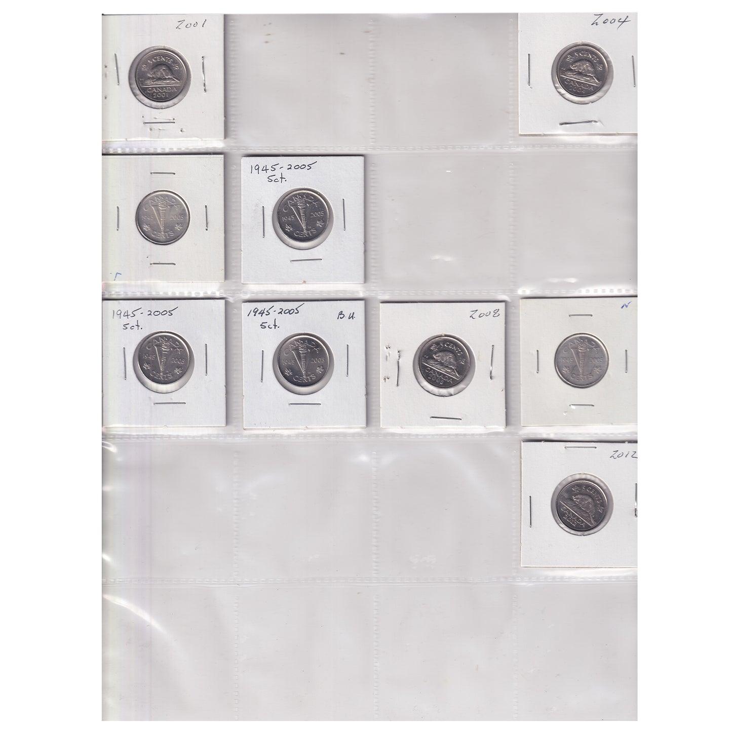 Estate Lot of 187x 1894-2012 Canada 1-cent & 5-cents in Canada Coin Album