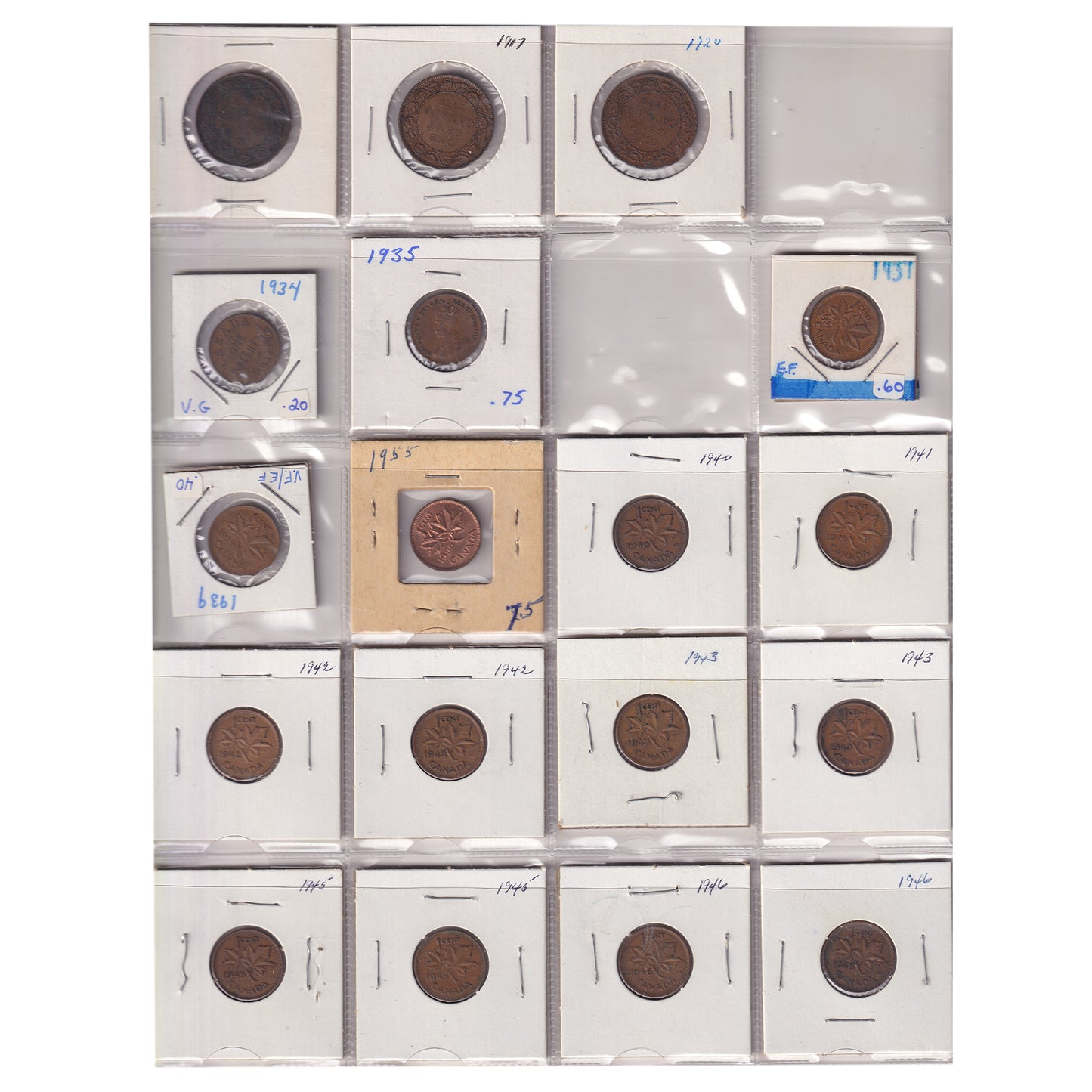 Estate Lot of 187x 1894-2012 Canada 1-cent & 5-cents in Canada Coin Album