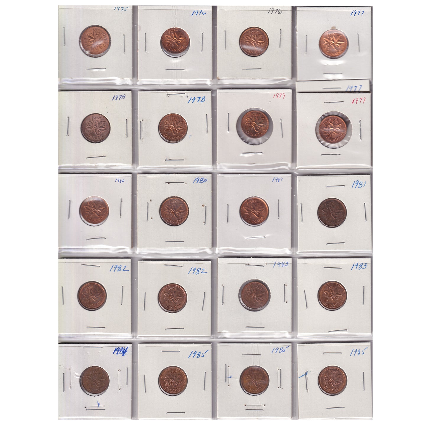Estate Lot of 187x 1894-2012 Canada 1-cent & 5-cents in Canada Coin Album