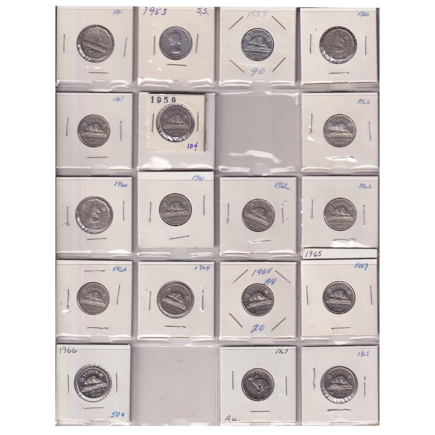 Estate Lot of 187x 1894-2012 Canada 1-cent & 5-cents in Canada Coin Album