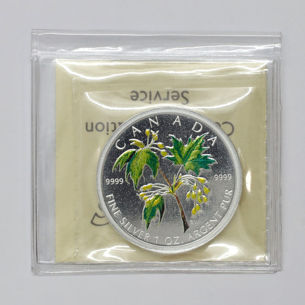 2003 Canada $5 Coloured Silver Maple Leaf: Summer ICCS Certified MS66 (No Tax)