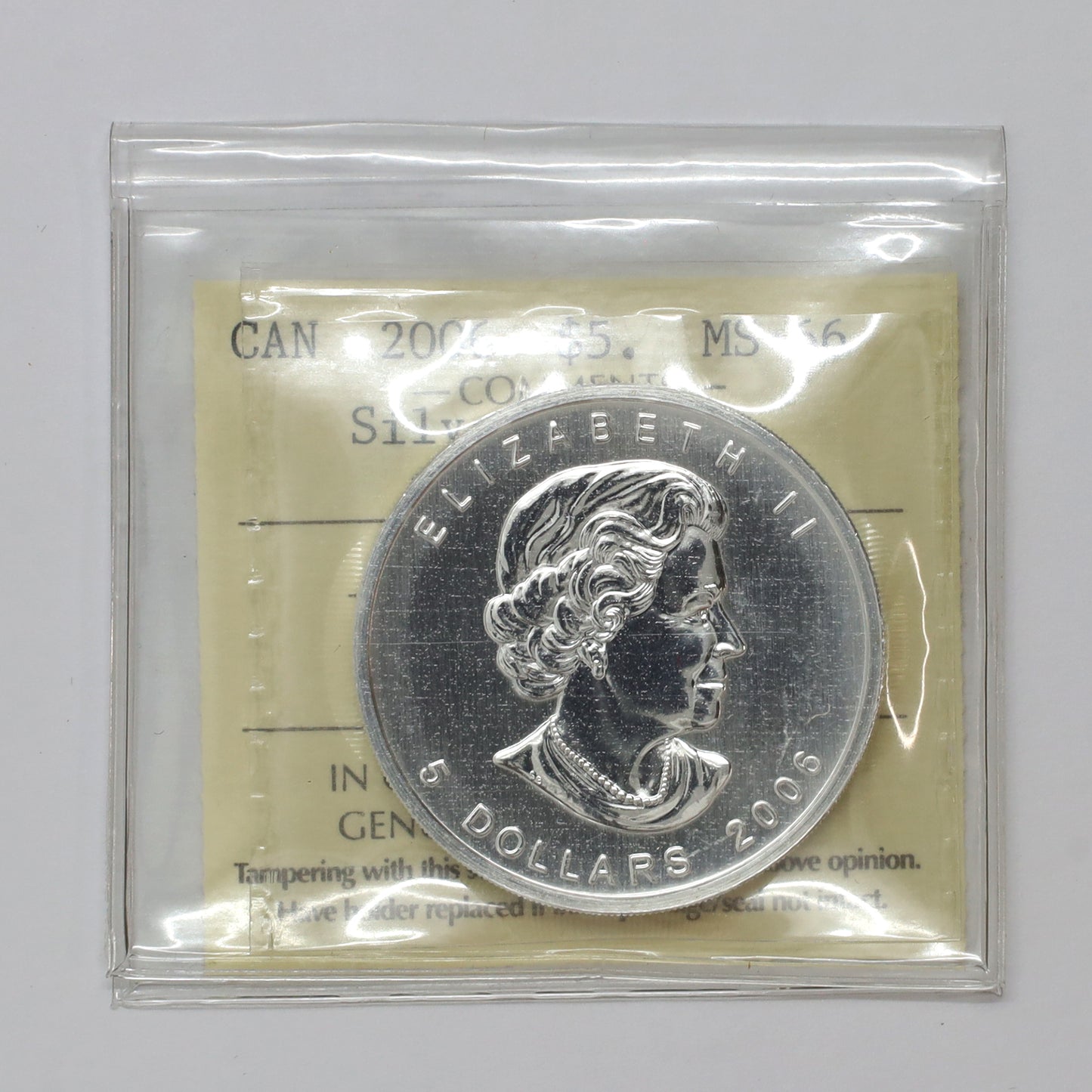 2006 Canada $5 Coloured Silver Maple Leaf: Silver Maple ICCS Certified MS66 (No Tax)