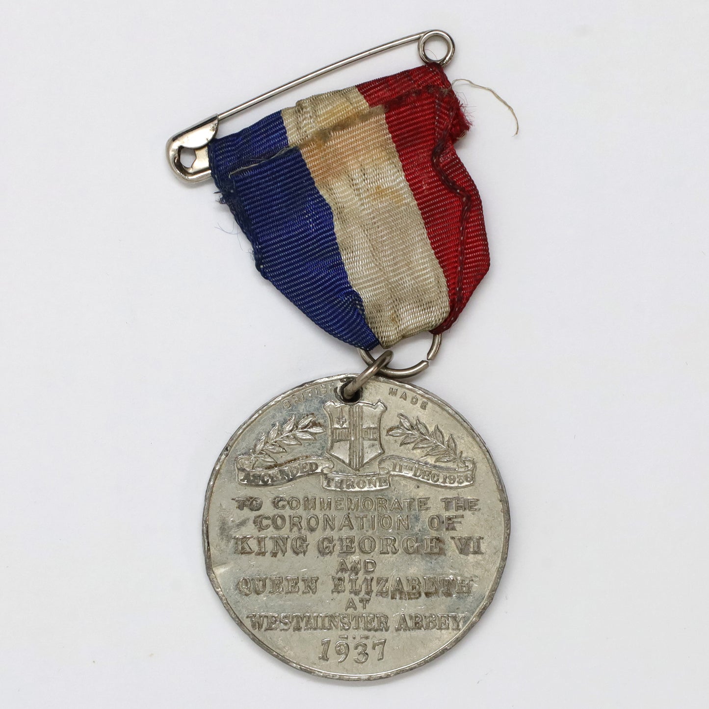 1937 King George VI & Queen Elizabeth Coronation Medal with Ribbon