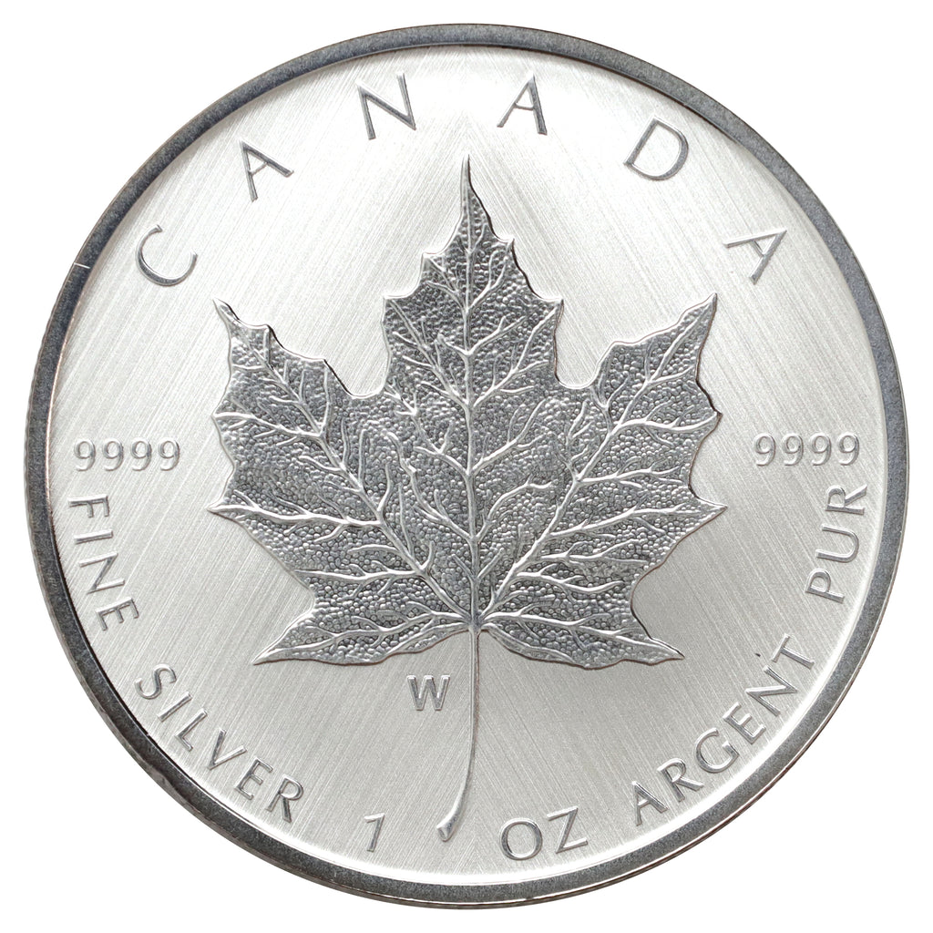 2021 Canada $5 Silver Maple leaf with W Mint Mark (No Tax) Coin Only
