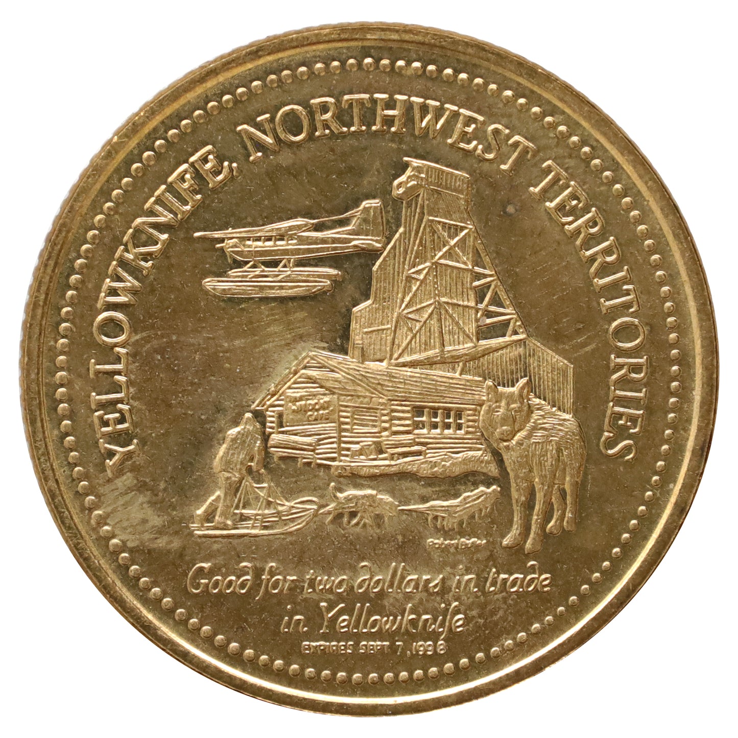 1998 Yellowknife, NWT, HMCS Yellowknife $2 Trade Token