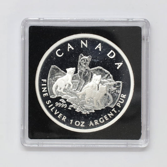 2004 Canada $5 Arctic Fox 1 oz. Fine Silver (from Fractional Set) (No Tax) Scr. Cap.