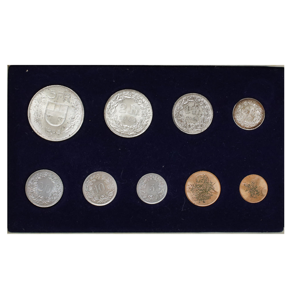 Switzerland c.1965 9-Coin Mint Set (issues)