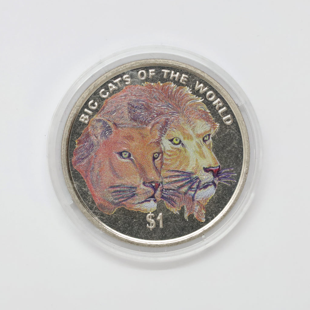 2001 Sierra Leone $1 Big Cats Colourized Lion Coin in Case (issues)