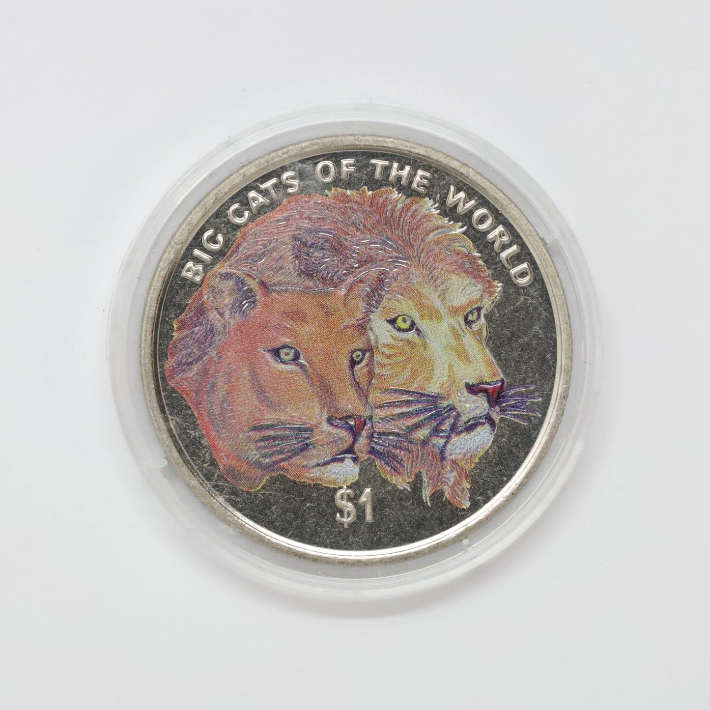 2001 Sierra Leone $1 Big Cats Colourized Lion Coin in Case (issues)