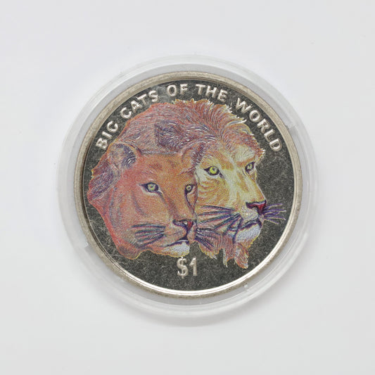 2001 Sierra Leone $1 Big Cats Colourized Lion Coin in Case (issues)