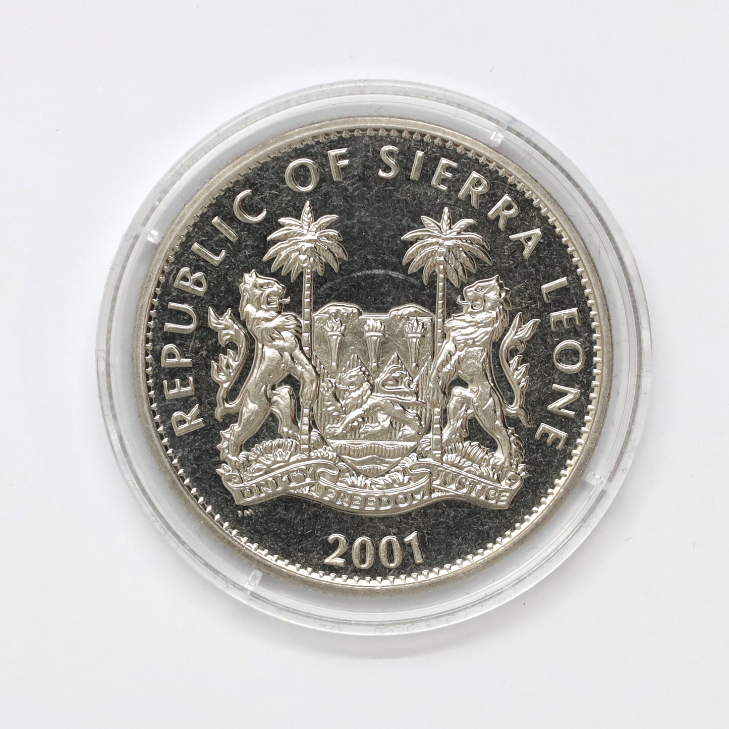 2001 Sierra Leone $1 Big Cats Colourized Lion Coin in Case (issues)