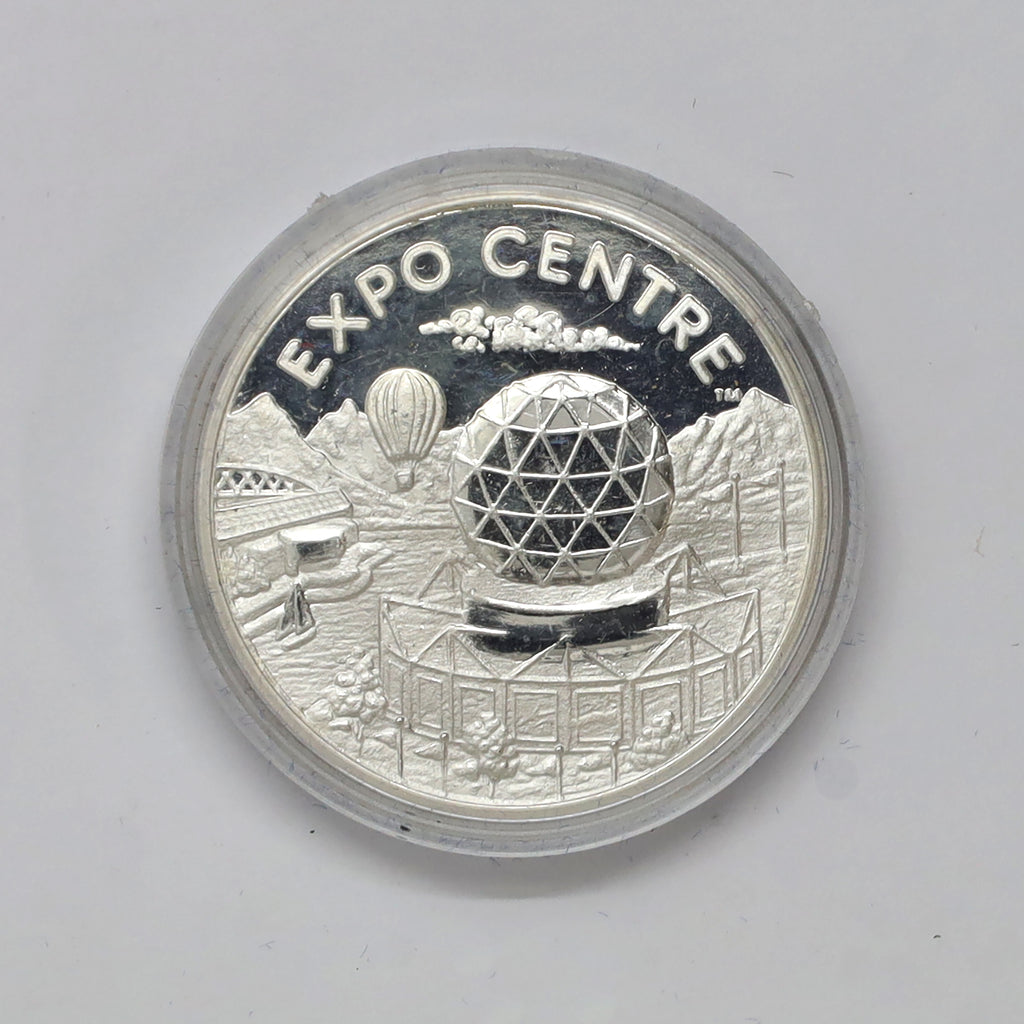 1986 Vancouver, BC, World Exposition Expo Centre .999 Fine Silver Medallion (No Tax) wear