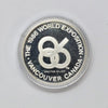 1986 Vancouver, BC, World Exposition Expo Centre .999 Fine Silver Medallion (No Tax) wear