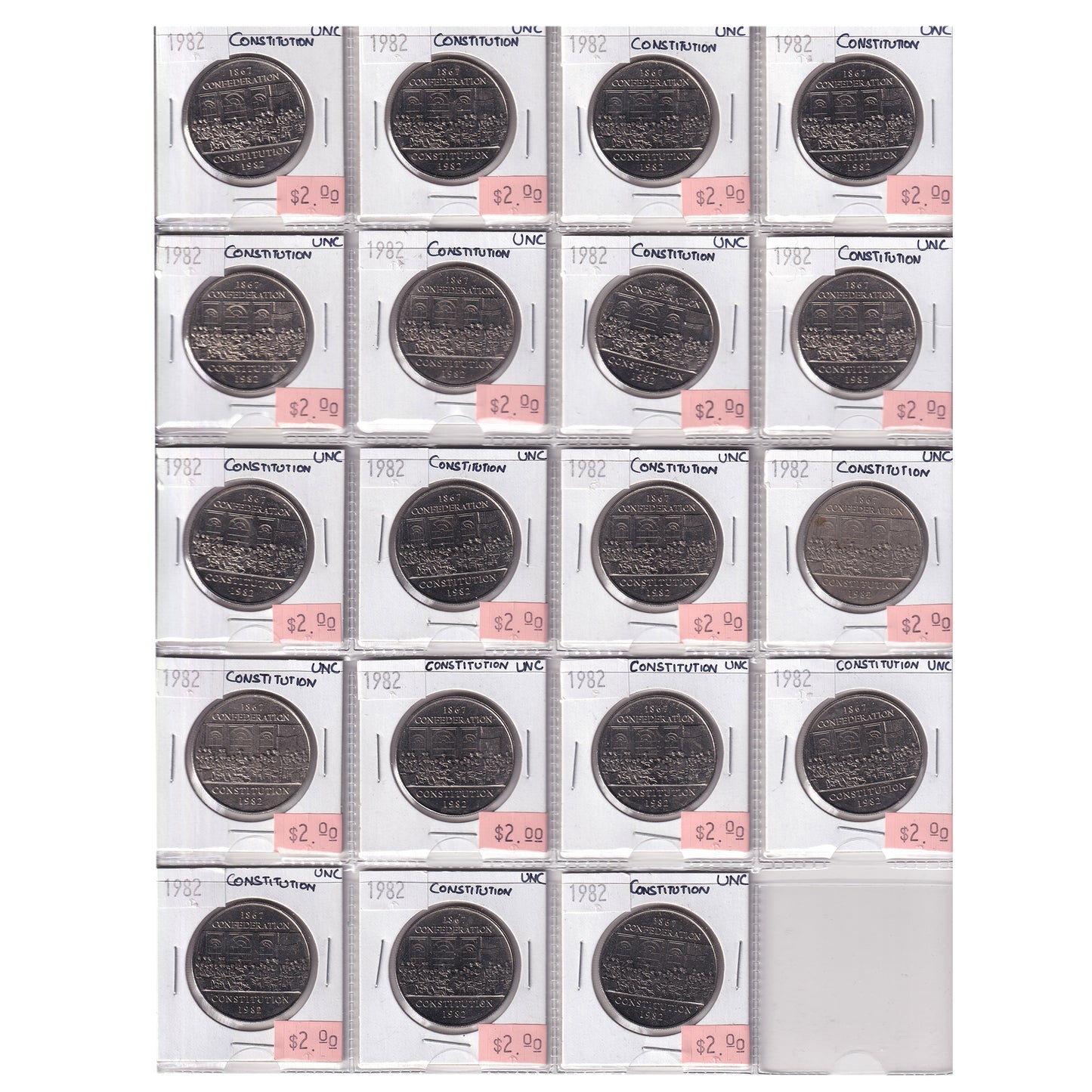 Group Lot of 36x 1980 & 1982 Canada Nickel Dollars, All UNC, 36pcs