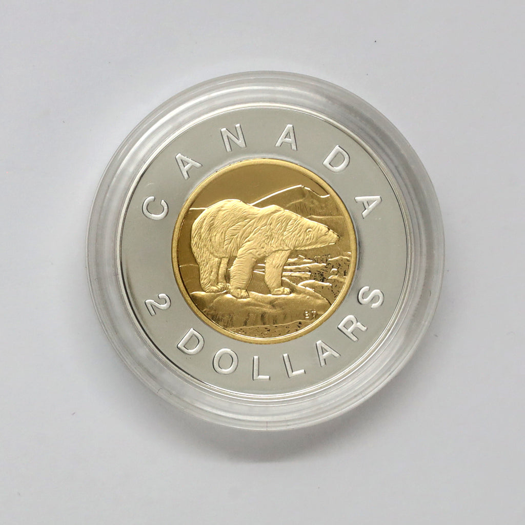 1996 Canada Piedfort Two Dollar Proof Sterling Silver Coin in Case (light wear)