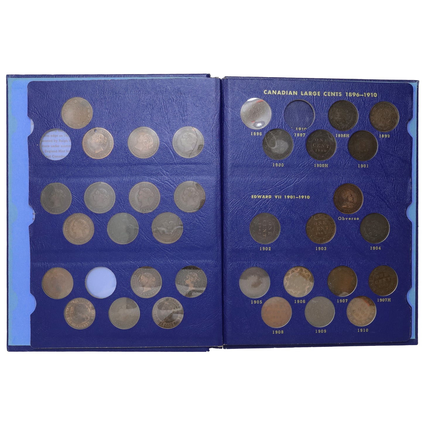 Estate Lot of 45x 1858-1920 Canada Large Cents (inc. 1858 - SCARCE DATE) in Whitman Album