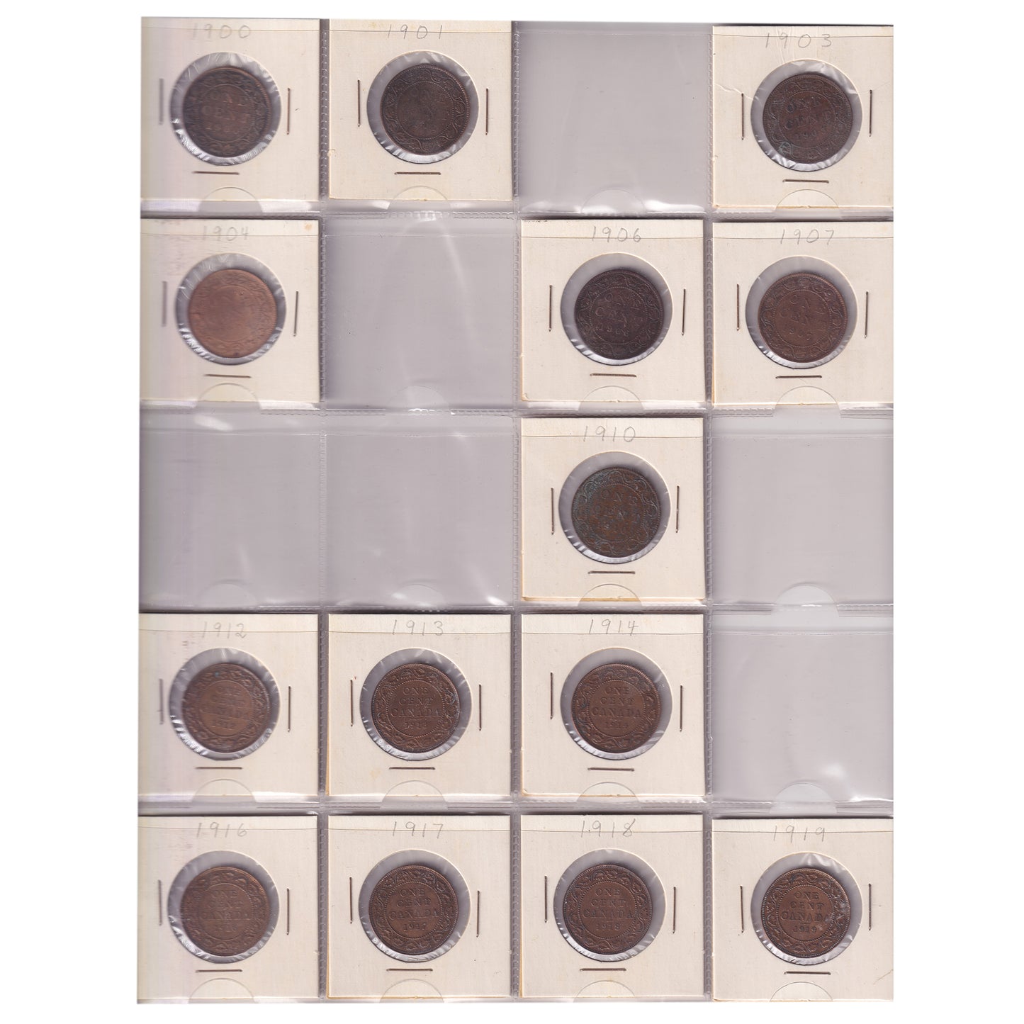 Estate Lot of 182x 1900-2012 Canada 1-cents in Black Binder