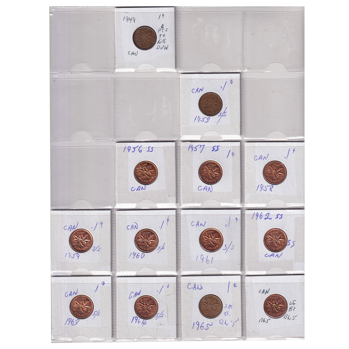 Estate Lot of 182x 1900-2012 Canada 1-cents in Black Binder