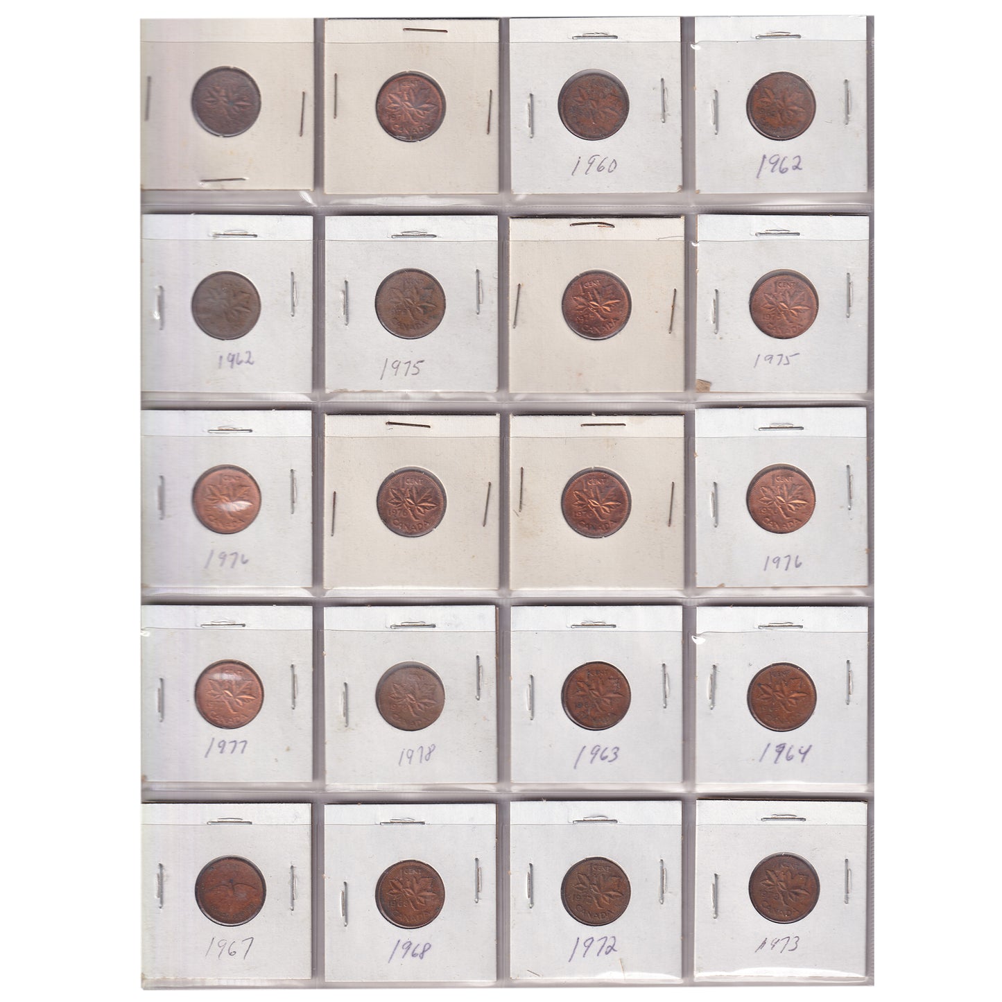 Estate Lot of 182x 1900-2012 Canada 1-cents in Black Binder