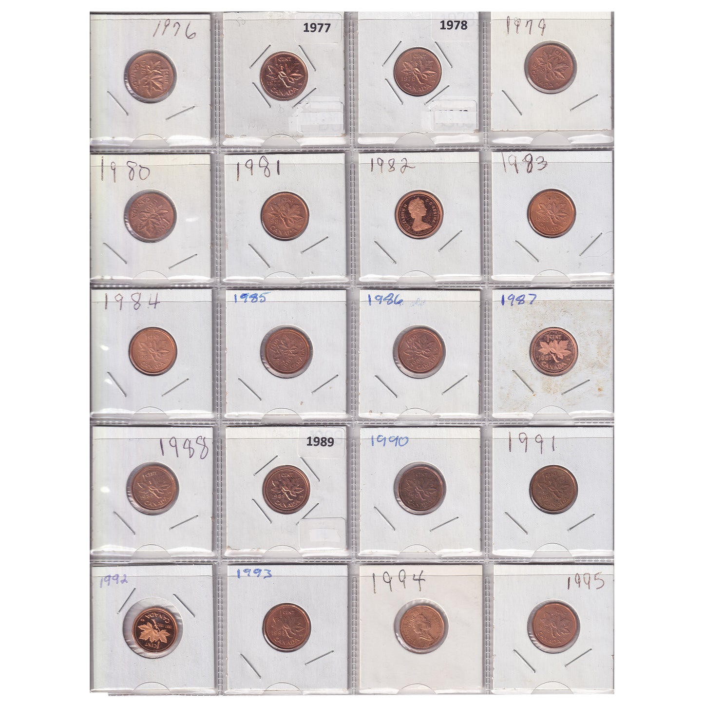 Estate Lot of 182x 1900-2012 Canada 1-cents in Black Binder