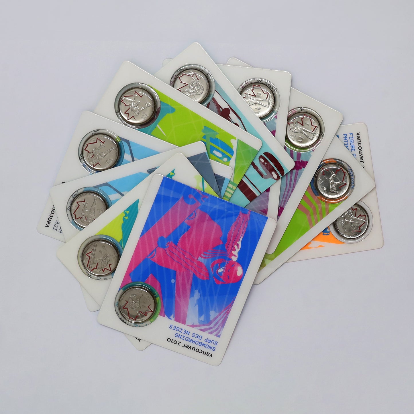 Lot of 10x 2007-2008 Canada 25-cent Vancouver Olympic Petro Canada Sports Cards, 10pcs