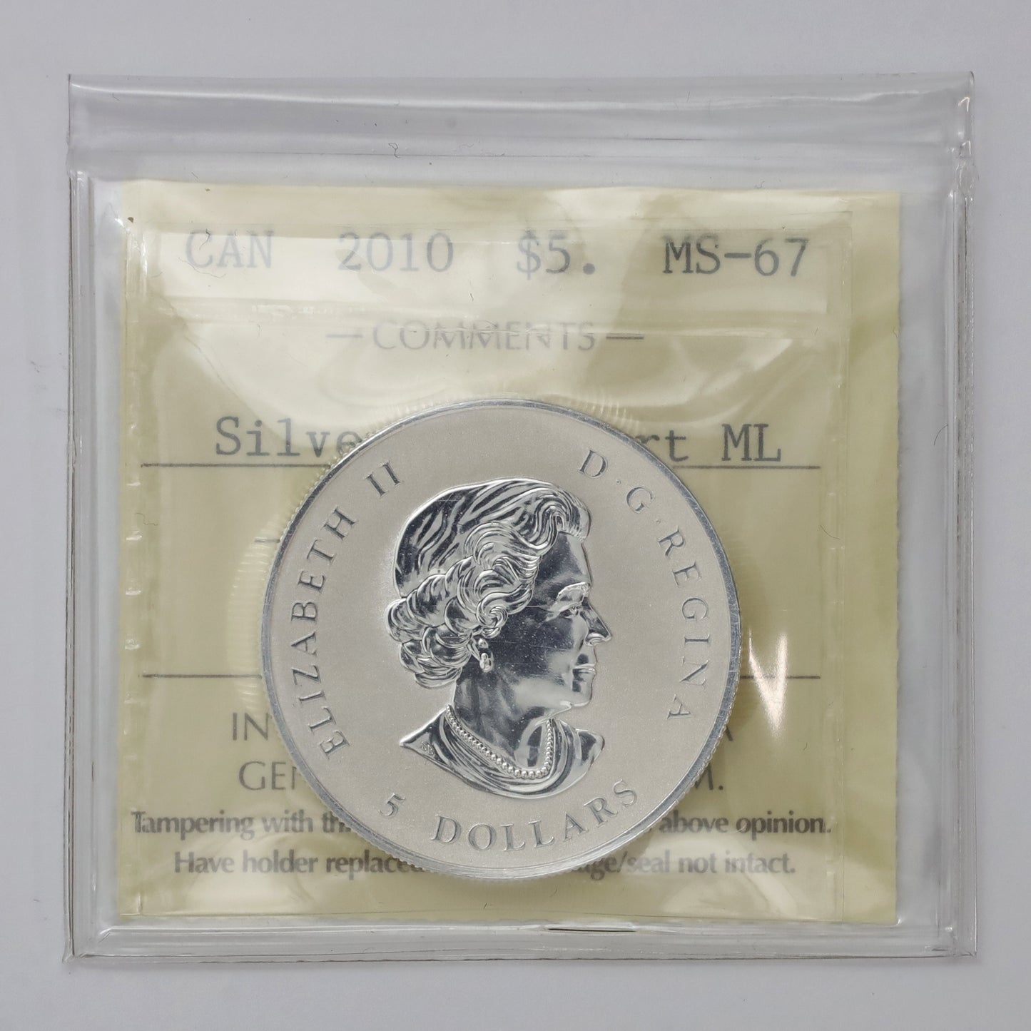 2010 Canada $5 Piedfort Silver Maple Leaf ICCS Certified MS67 (No Tax)