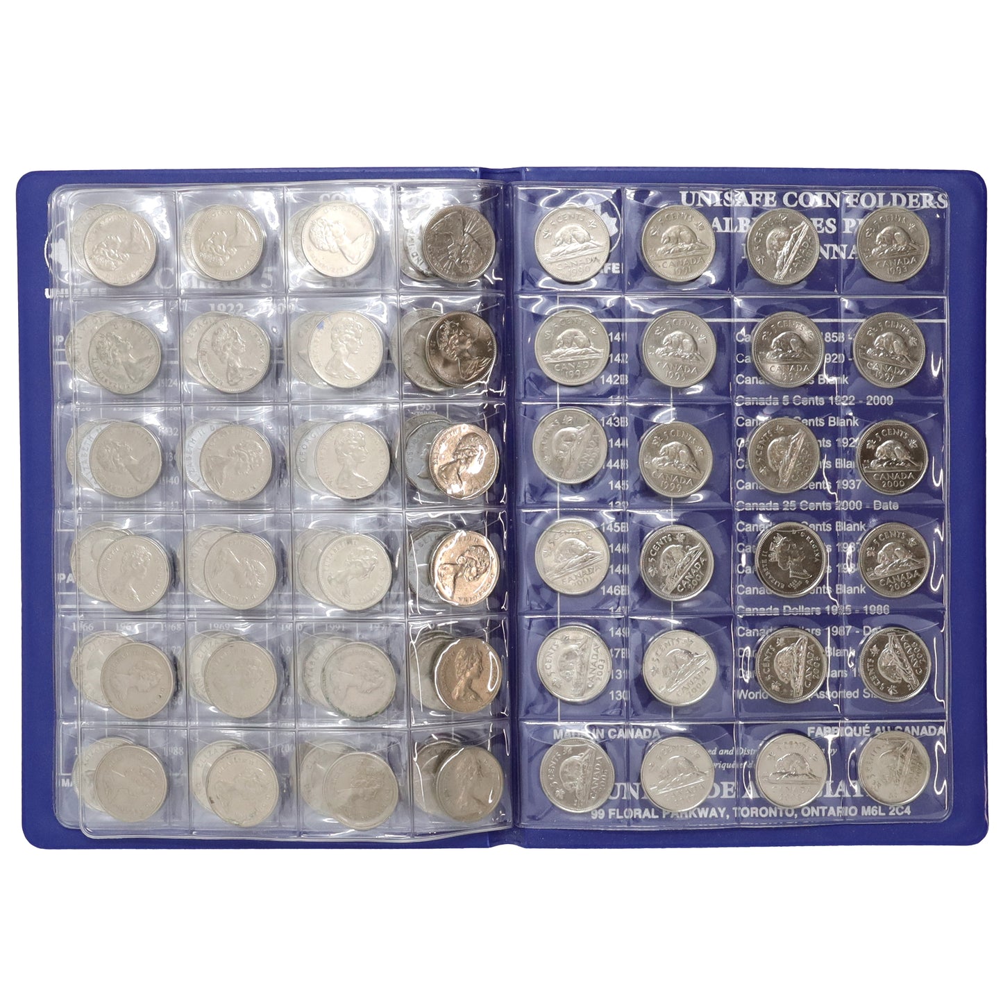 Estate Lot of 96x 1922-2009 Canada 5-cents in Unisafe Album (includes SCARCE 1925, 1926)