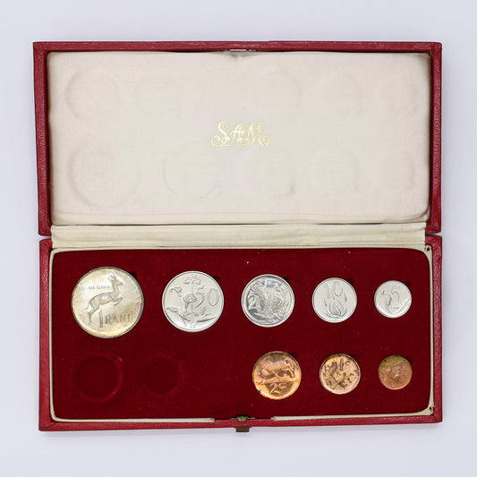 South Africa 1970 8-Coin Mint Set in Red Case (No Gold Pieces) issues