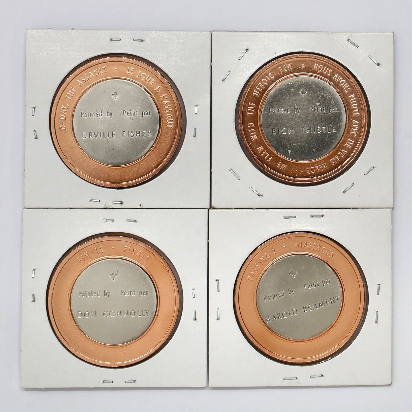 Lot of 4x Canada Remembers WWII Through the Painter's Eye Bimetallic RCM Medallions, 4pcs