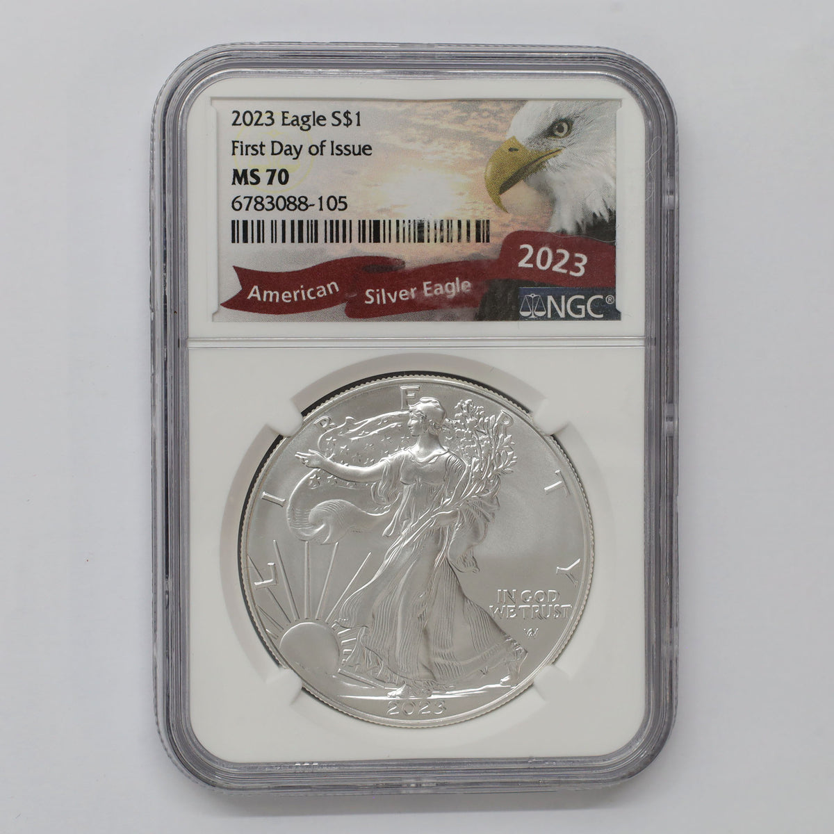 2023 USA Silver Eagle 1oz. Fine Silver NGC Certified MS70 First Day (No Tax)