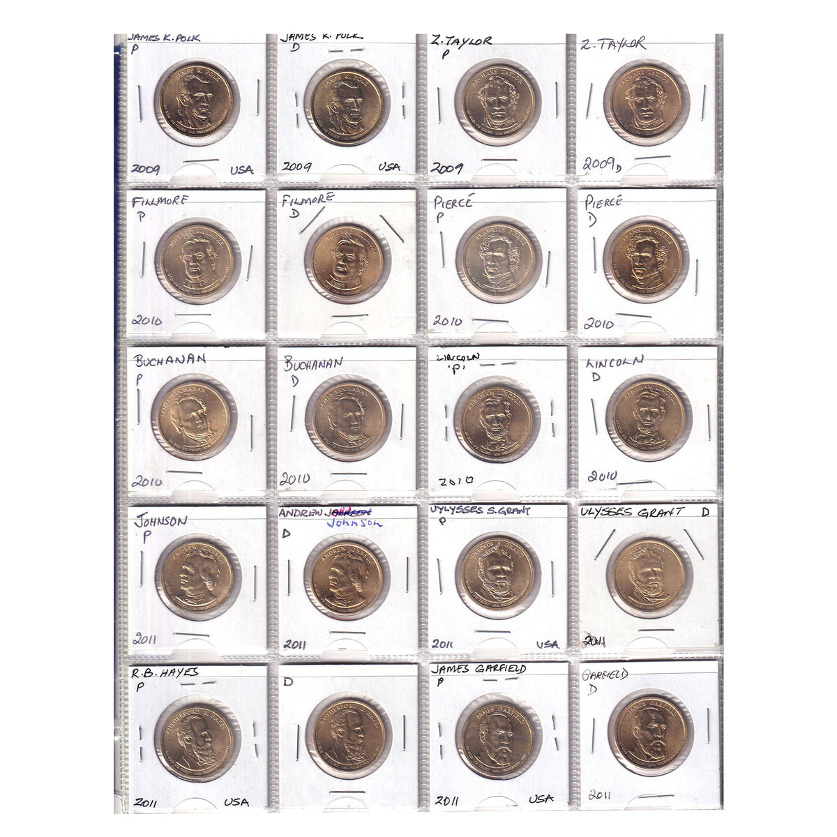 Group Lot of 64x USA Presidential Dollars, 64pcs