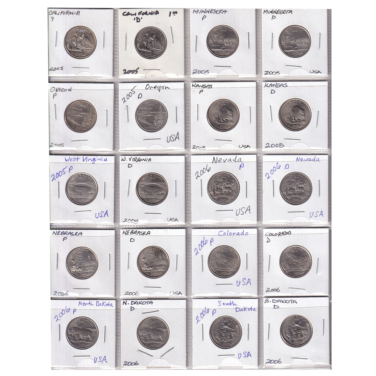 Estate Lot of 276x USA Quarters, Statehood, Territories & National Parks, in Pink Binder