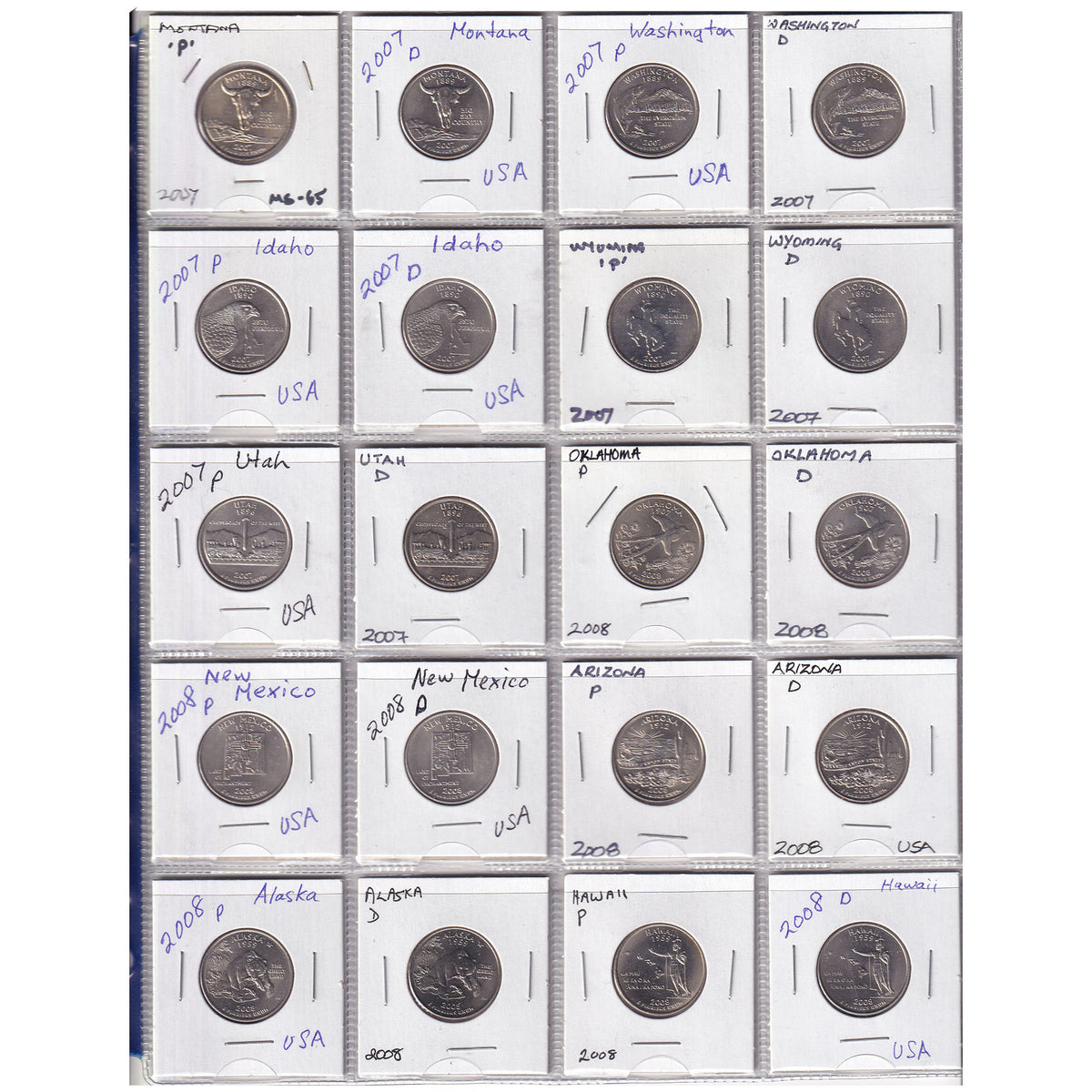 Estate Lot of 276x USA Quarters, Statehood, Territories & National Parks, in Pink Binder