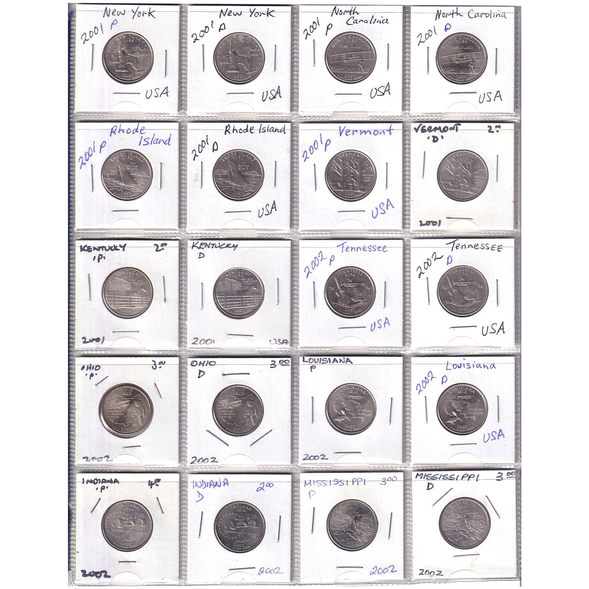 Estate Lot of 276x USA Quarters, Statehood, Territories & National Parks, in Pink Binder