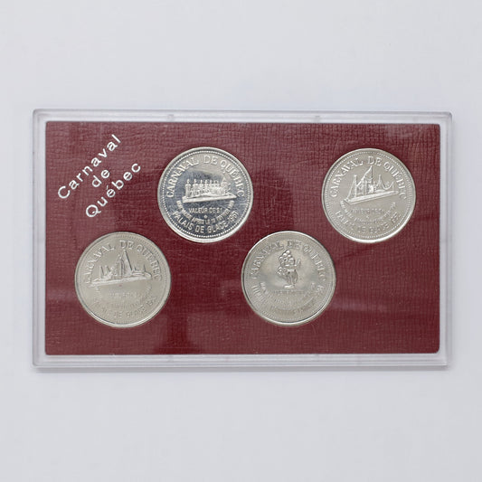 1989 Canada Carnaval de Quebec 4-Piece Souvenir Dollar Set (scuffs)