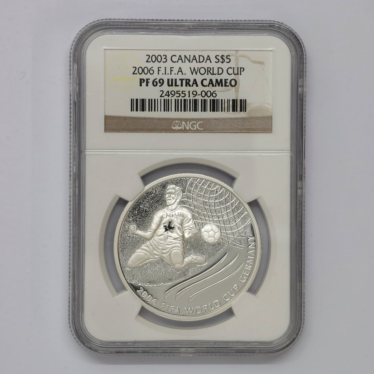 2003 Canada $5 2006 FIFA World Cup Soccer Fine Silver NGC Certified PF69 UHC (No Tax)