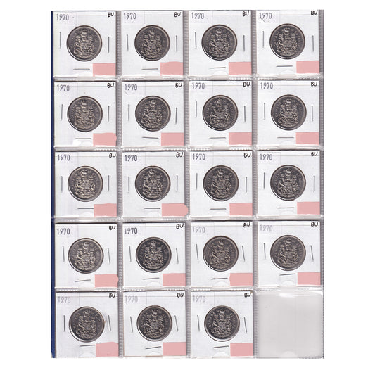 Group Lot of 37x 1970 & 1973 Canada 50-cents, All Brilliant Uncirculated, 37pcs