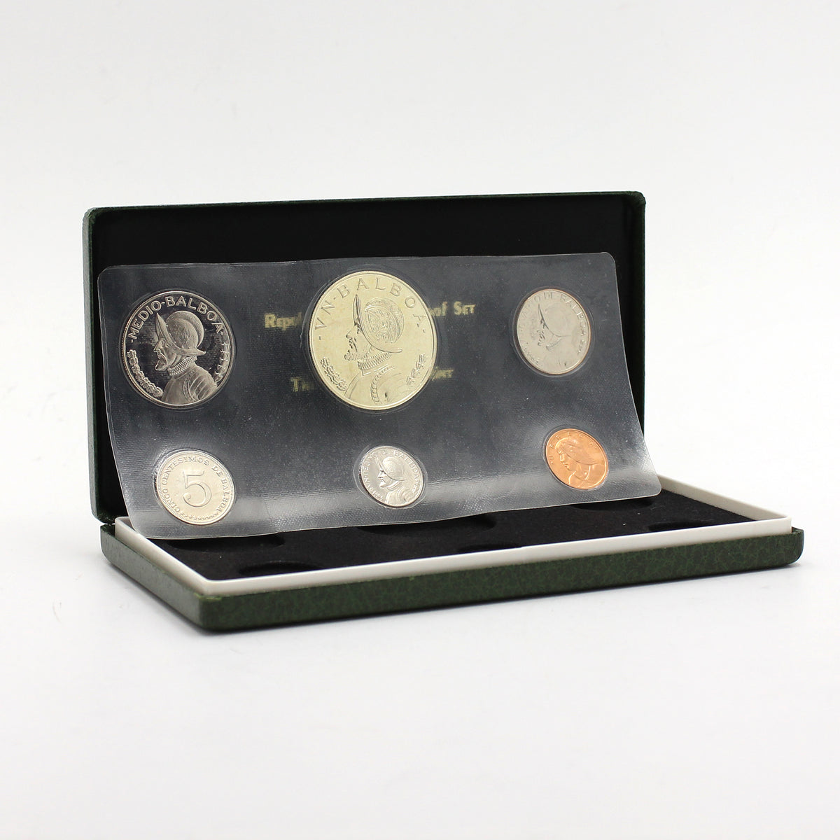 Panama 1974 6-Coin Proof Set in Original Case (light wear)