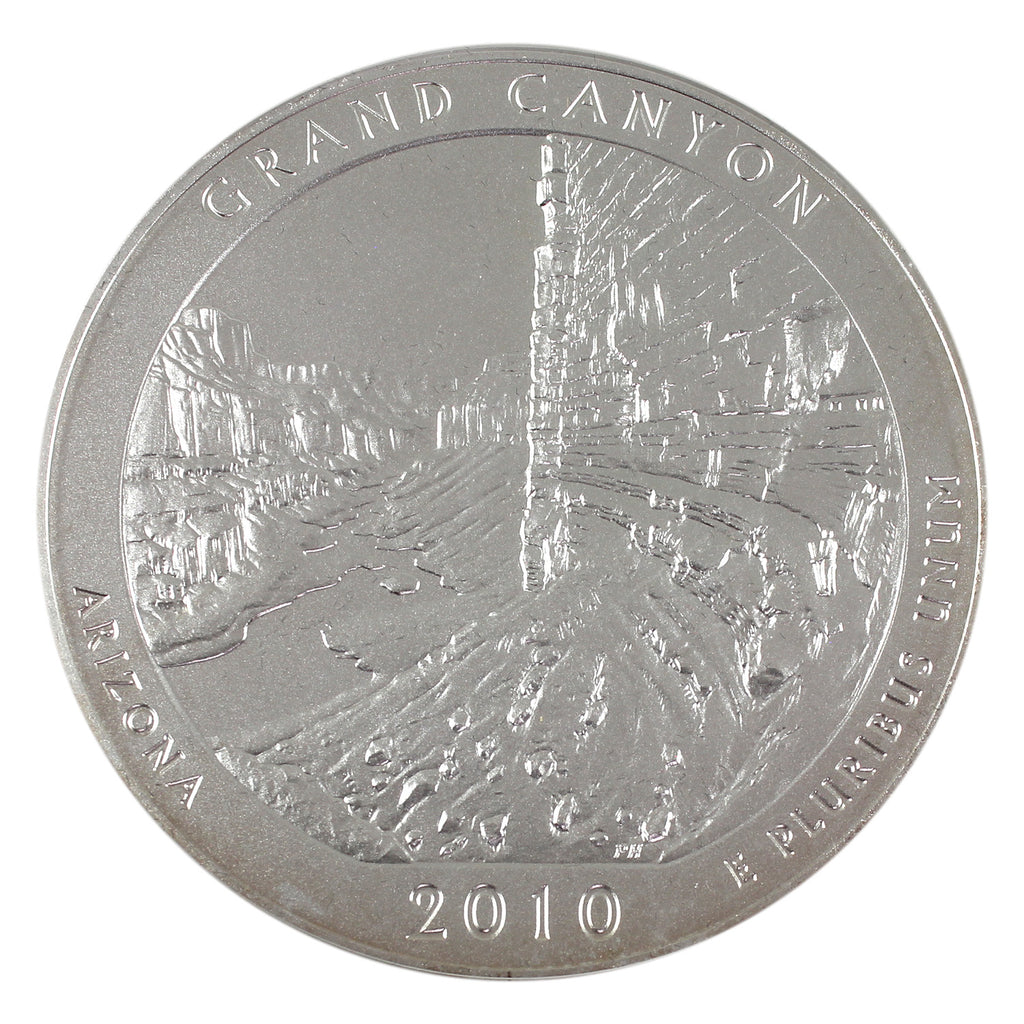 2010 P USA Grand Canyon, WA, 25ct 5oz Fine Silver Coin in Box (No Tax)