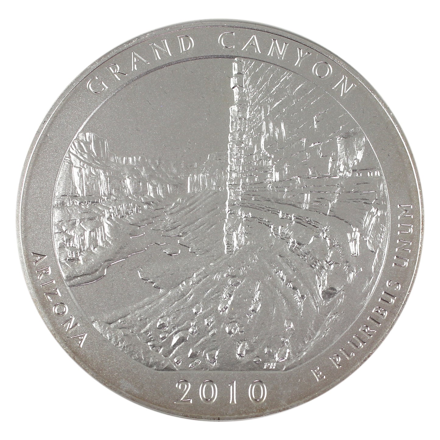 2010 P USA Grand Canyon, WA, 25ct 5oz Fine Silver Coin in Box (No Tax)