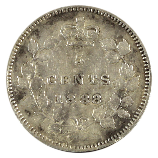1888 Canada 5-cents VF-EF (VF30) scratched