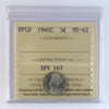 1940C Newfoundland 5-cents ICCS Certified MS62
