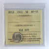 1912 Newfoundland 5-cents ICCS Certified AU55