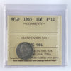 1865 Newfoundland 10-cents ICCS Certified F12