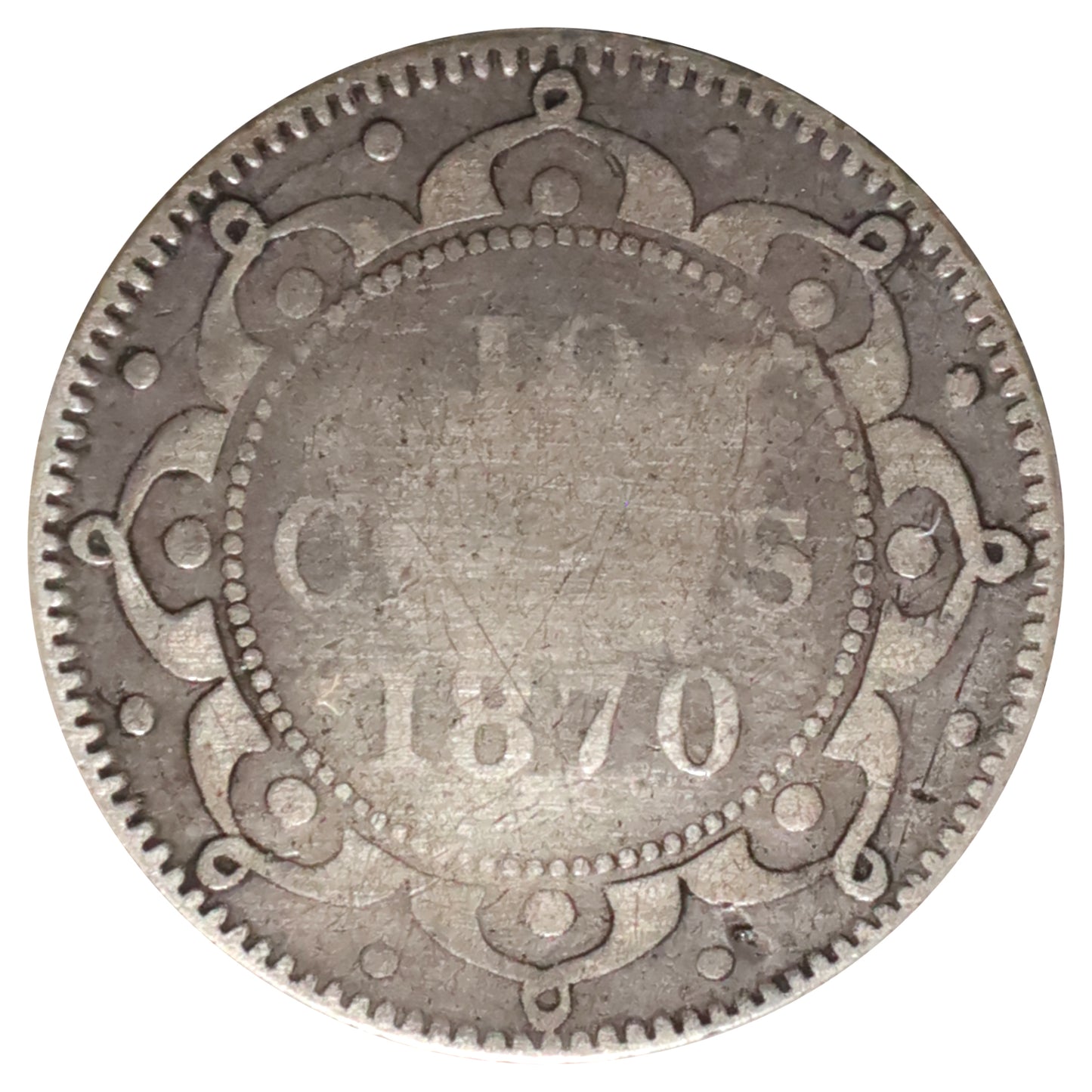 1870 Obv. 2 Newfoundland 10-cents ICCS Certified G6