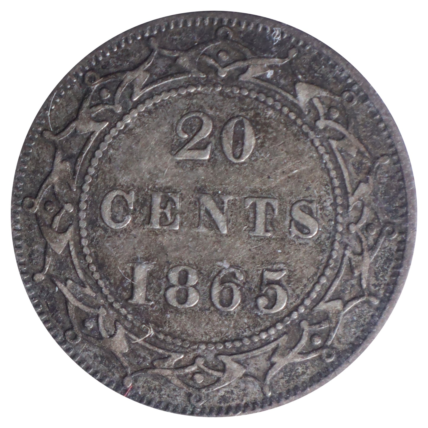 1865 Newfoundland 20-cents ICCS Certified VF20
