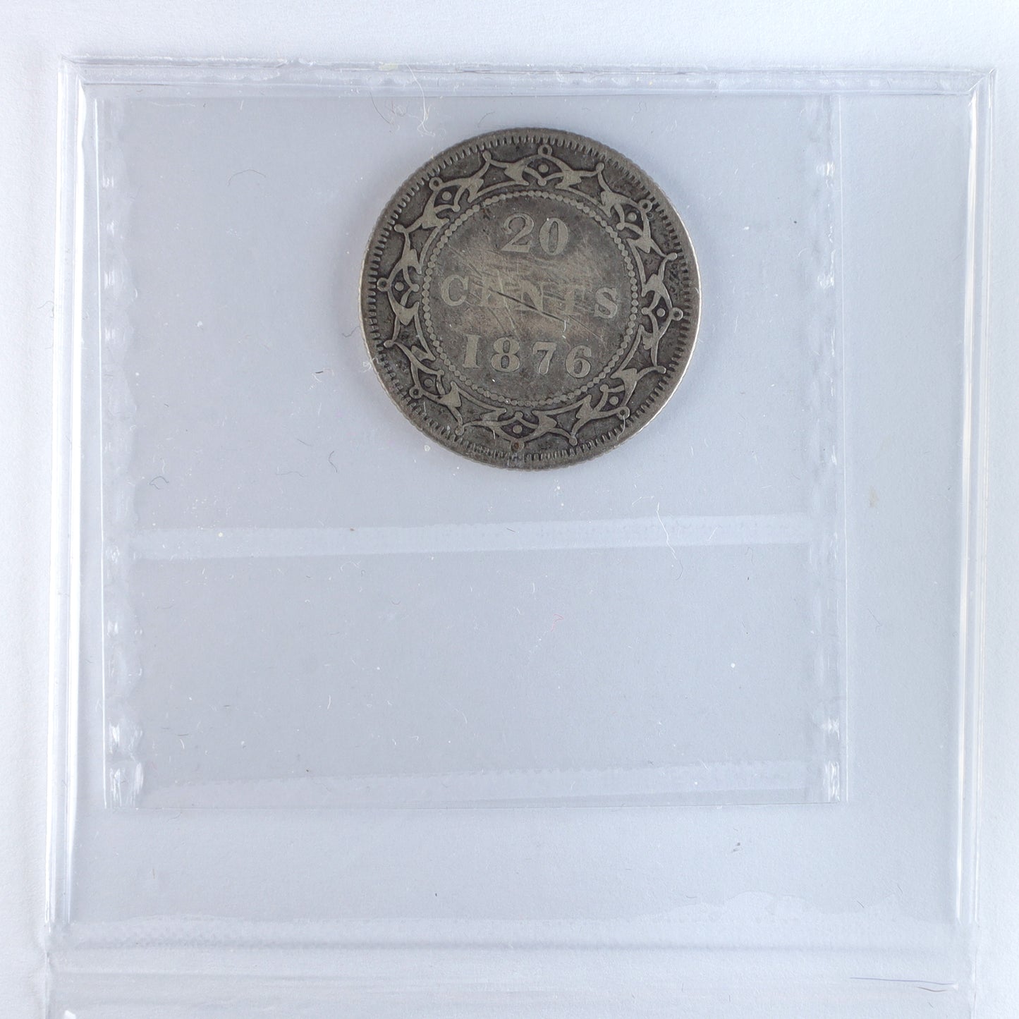 1876H Newfoundland 20-cents ICCS Certified F15