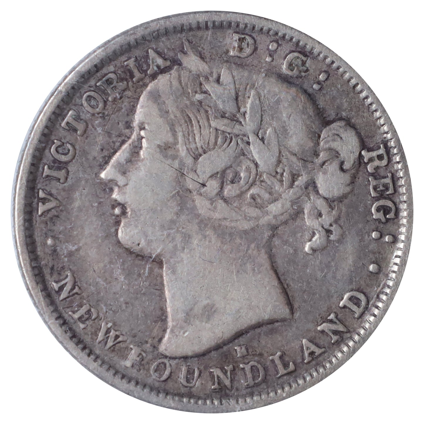 1876H Newfoundland 20-cents ICCS Certified F15