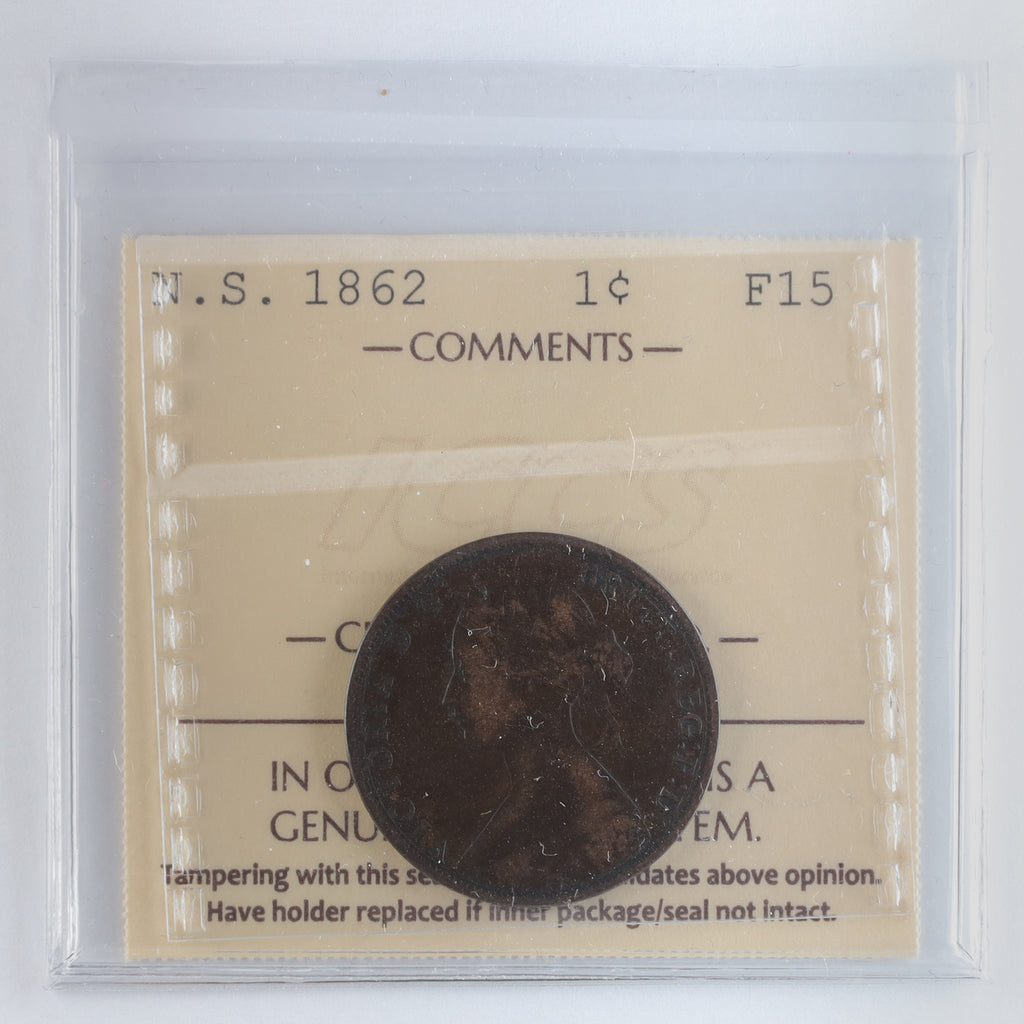 1862 Nova Scotia 1-cent ICCS Certified F15